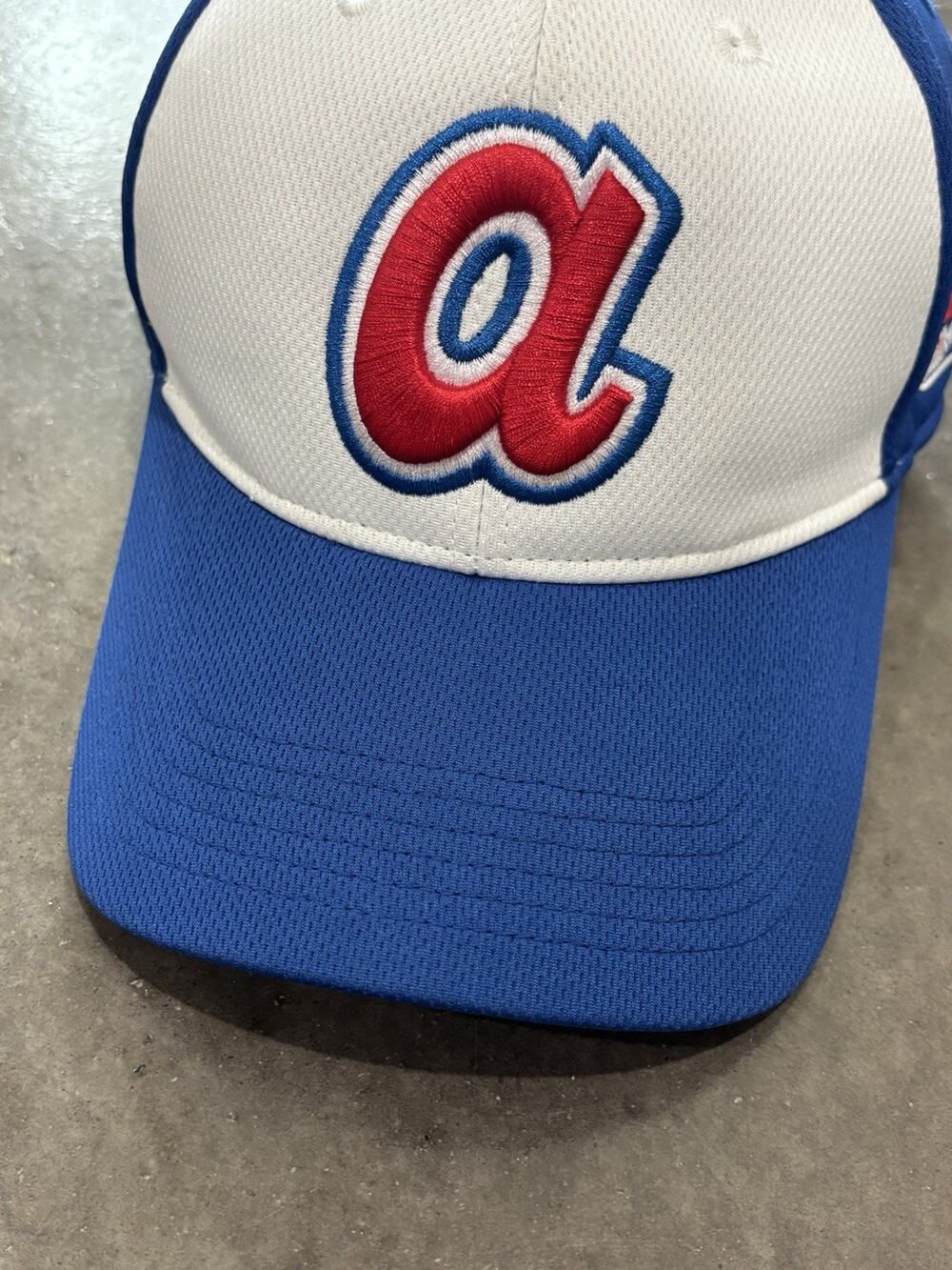 Atlanta Braves MLB Baseball Cap Blue White Retro Logo OC Sports Adjustable